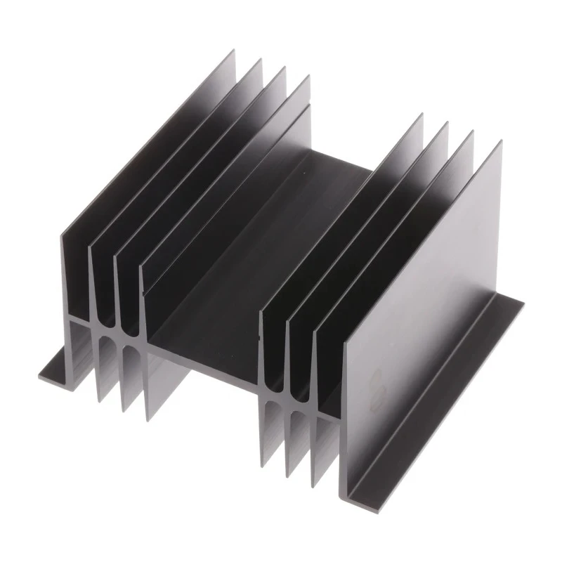 Fischer Elektronik Extruded Aluminium Heatsink SK02-100-SA 1.3°C/W Thermal Resistance 63 mm x 100 mm x 115 mm Black Finish