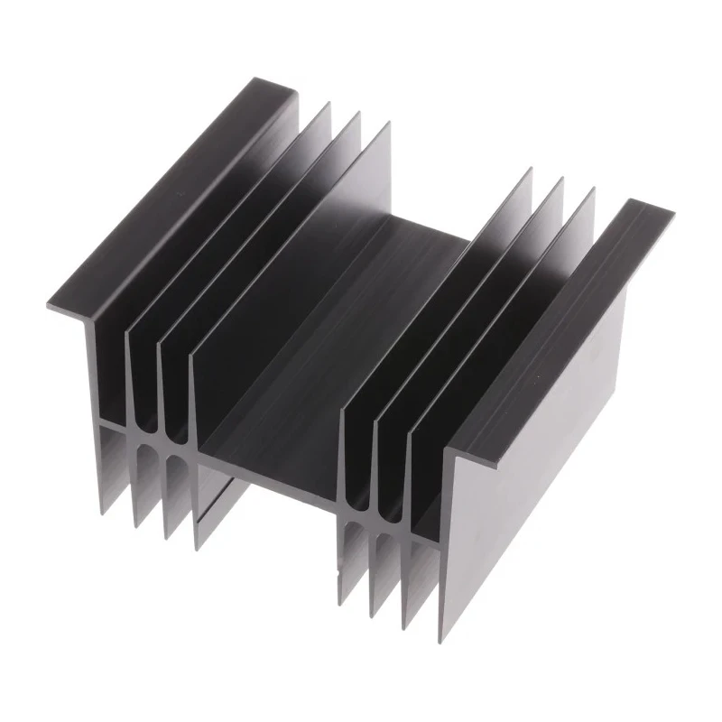 Fischer Elektronik Extruded Aluminium Heatsink SK02-100-SA 1.3°C/W Thermal Resistance 63 mm x 100 mm x 115 mm Black Finish