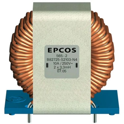TDK 2.8 mH Ferrite Power Line Choke, Max SRF 10 kHz, 10 A DC Current, 12.5 mΩ DC Resistance, Radial Mount B82725S2103N003