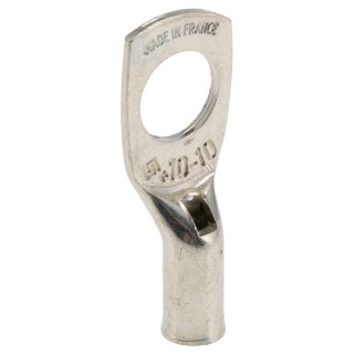 TE Connectivity XCT Uninsulated Ring Terminal, 10 mm Stud Size, 7 AWG Wire Size, Grey, 39mm Length, Copper Contact 710031-8