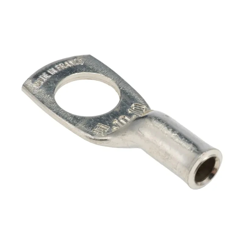 TE Connectivity XCT Uninsulated Ring Terminal, 10 mm Stud Size, 7 AWG Wire Size, Grey, 39mm Length, Copper Contact 710031-8