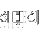 HellermannTyton Polyamide 66 Cable Tube Clip, Operating Temperature -40°C to 60°C RA9-PA66-NA 151-13020 RA9-PA66-NA