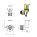RS PRO Solenoid Valve 2 Port NC 24V AC/DC 3/4 in Inlet Male 3/4 in Outlet Male 10 bar Operating Pressure 60°C 190-4143