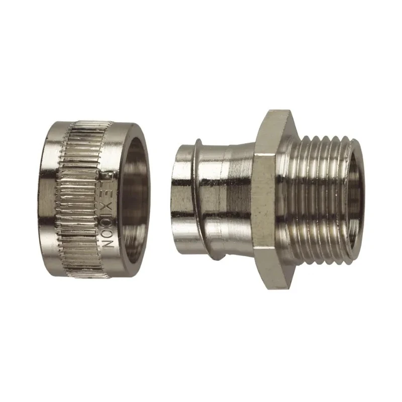 Flexicon Nickel Plated Brass Conduit Fitting 10 mm Nominal Size M12 Thread IP40 Rating FU10-M12-M