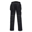 Portwest Unisex Work Trouser Black Grey 40 in Waist Cotton Polyester Durable Workwear T602ZBR40