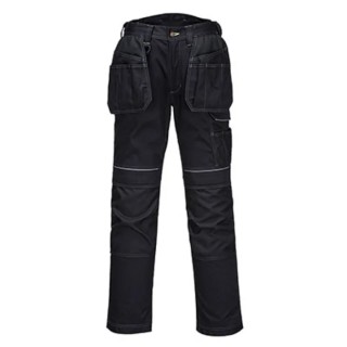 Portwest Unisex Work Trouser Black Grey 40 in Waist Cotton Polyester Durable Workwear T602ZBR40