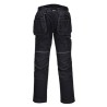 Portwest Unisex Work Trouser Black Grey 40 in Waist Cotton Polyester Durable Workwear T602ZBR40