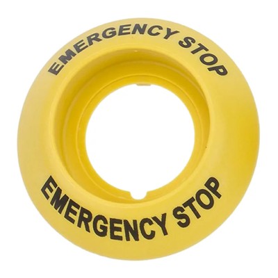 EAO Push Button Bezel for Use with Emergency Stop Pushbutton Series 84 Yellow Plastic 22.5mm Cutout Diameter 84-902B