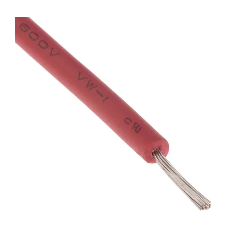 RS PRO Red 0.33 mm² Hook Up Wire, 22 AWG, 17/0.16 mm Strands, 100 m Length, Polyethylene Jacket, Rated 600 V, Flame 872-4391