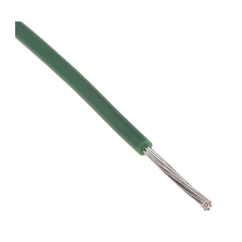 RS PRO Green 0.2 mm² Hook Up Wire 24 AWG 11/0.16 mm Stranded Tinned Copper Conductor Modified Polyphenylene Ether 872-4509