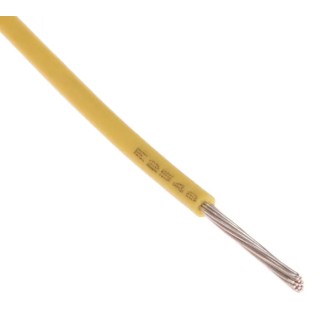 RS PRO Yellow 0.33 mm² 22 AWG Hook Up Wire, 7 Strand x 0.12 mm Core, Modified Polyphenylene Ether Jacket, 600 V 872-4549