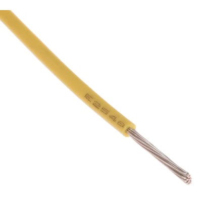 RS PRO Yellow 0.33 mm² 22 AWG Hook Up Wire, 7 Strand x 0.12 mm Core, Modified Polyphenylene Ether Jacket, 600 V 872-4549