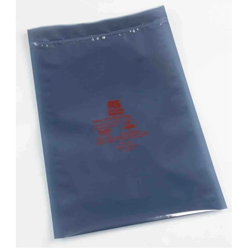 RS PRO Anti-Static Bag 150mm Width x 255mm Height Black Zipper Closure 100 Pack 190-8433