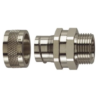 Flexicon Nickel Plated Brass Conduit Fitting 63 mm Nominal Size M63 Thread IP54 Rating FSU63-M63-S