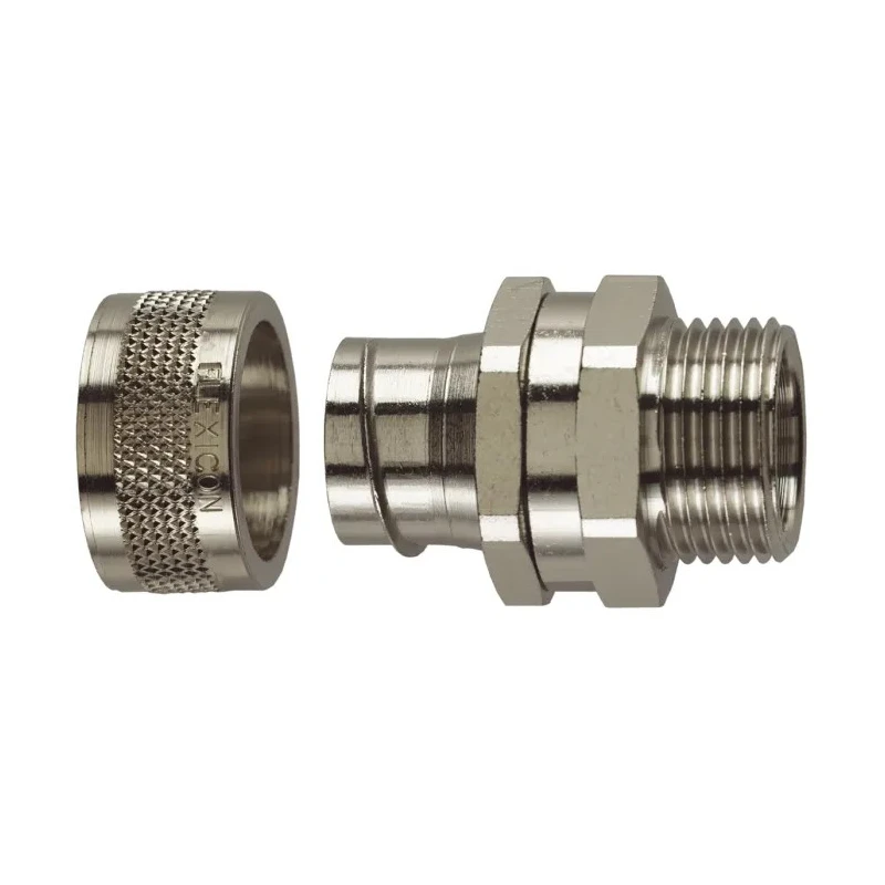 Flexicon Nickel Plated Brass Conduit Fitting 63 mm Nominal Size M63 Thread IP54 Rating FSU63-M63-S