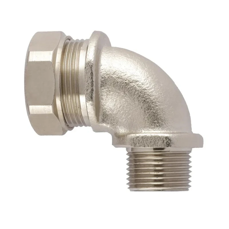 Flexicon Nickel Plated Brass Conduit Fitting, 20 mm Nominal Size, M16 x 1.5 mm Thread, IP65 Rated FSU20-M20-C90