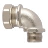 Flexicon Nickel Plated Brass Conduit Fitting, 20 mm Nominal Size, M16 x 1.5 mm Thread, IP65 Rated FSU20-M20-C90
