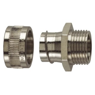 Flexicon Stainless Steel Satin Finish Conduit Fitting, 32 mm Nominal Size, M32 Thread Size, IP40 Rating SSU32-M32-M