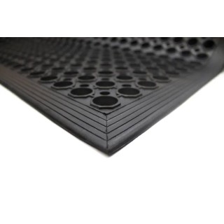 Coba Europe Individual Rubber Anti-Fatigue Mat 800mm x 1.2m x 12mm Raised Circular Surface Black RP010002