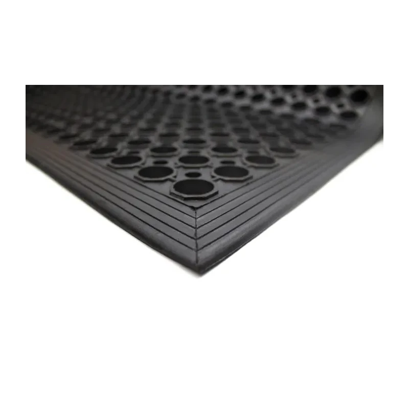 Coba Europe Individual Rubber Anti-Fatigue Mat 800mm x 1.2m x 12mm Raised Circular Surface Black RP010002