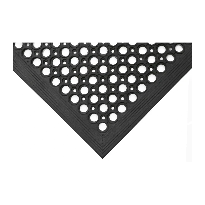 Coba Europe Individual Rubber Anti-Fatigue Mat 800mm x 1.2m x 12mm Raised Circular Surface Black RP010002