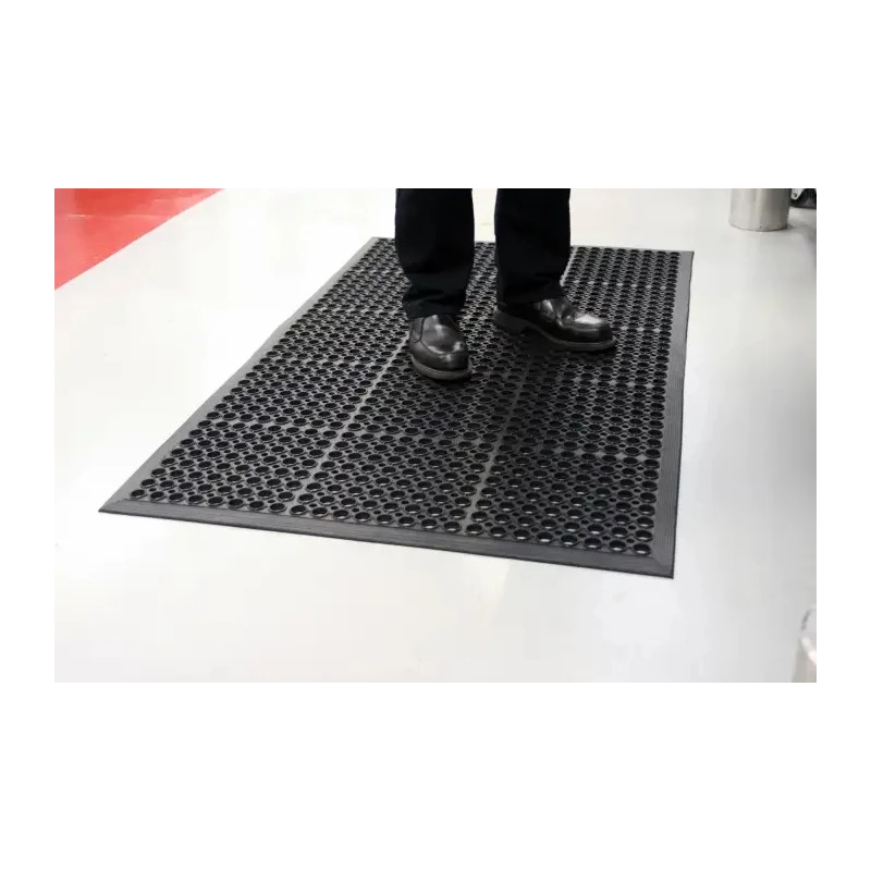 Coba Europe Individual Rubber Anti-Fatigue Mat 800mm x 1.2m x 12mm Raised Circular Surface Black RP010002