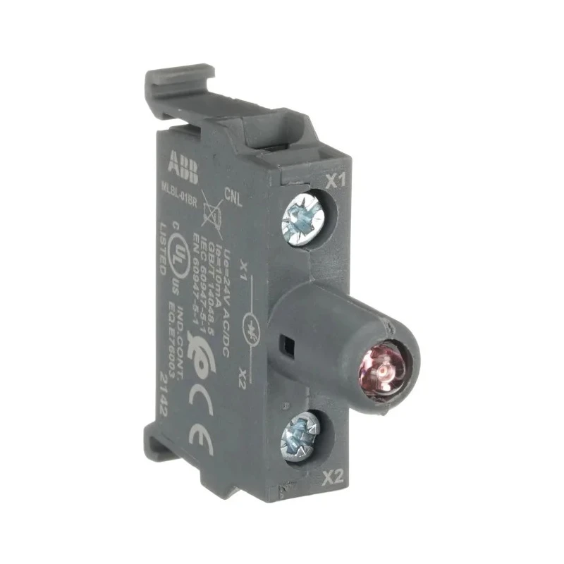 ABB MLBL Series LED Light Block 24 V AC/DC Red Illumination 1SFA611621R2011 MLBL-01BR