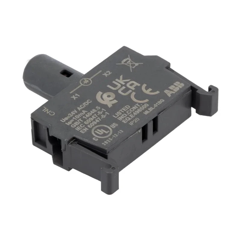 ABB MLBL Series Light Block LED Green Illumination 24 V AC/DC Screw Terminal 44x42x10mm 1SFA611621R2012 MLBL-01BG