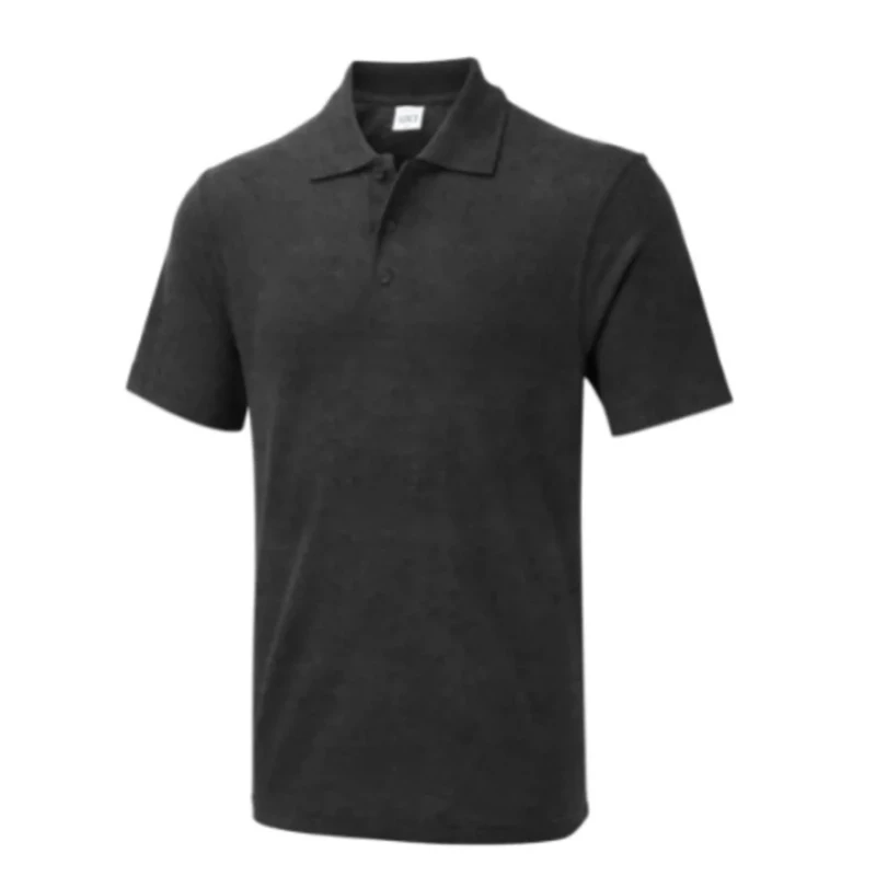 Uneek Black Polyester Cotton Men’s Polo Shirt Size 2XL UX1CH-2XL