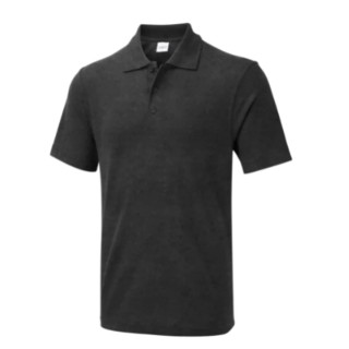 Uneek Men L Size Polyester Cotton Short Sleeve Charcoal Grey Polo Shirt UX1CH-L