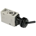 SMC Toggle Lever Pneumatic Manual Control Valve VM200 Series, 1 MPa Max Operating Pressure, R 1/4 Side Port VM230-02-08A