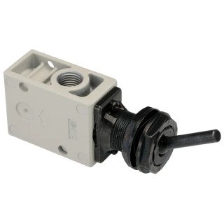 SMC Toggle Lever Pneumatic Manual Control Valve VM200 Series, 1 MPa Max Operating Pressure, R 1/4 Side Port VM230-02-08A