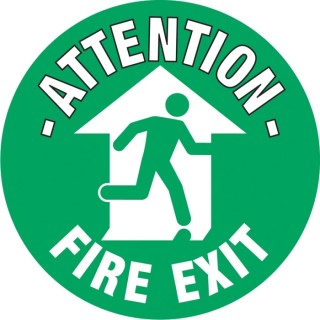 RS PRO Polyvinyl Chloride Attention - Fire Exit English Exit Sign 873-5937