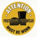 RS PRO Polyvinyl Chloride Yellow Mandatory Sign Attention Protective Footwear Must Be Worn 873-5934