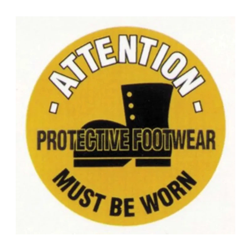 RS PRO Polyvinyl Chloride Yellow Mandatory Sign Attention Protective Footwear Must Be Worn 873-5934