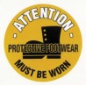 RS PRO Polyvinyl Chloride Yellow Mandatory Sign Attention Protective Footwear Must Be Worn 873-5934