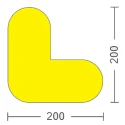 RS PRO Floor Sign Hazard Warning Self-Adhesive L Shaped PVC Yellow 200mm x 200mm 873-5912