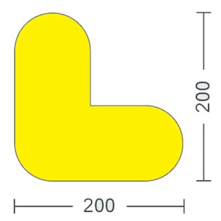 RS PRO Floor Sign Hazard Warning Self-Adhesive L Shaped PVC Yellow 200mm x 200mm 873-5912