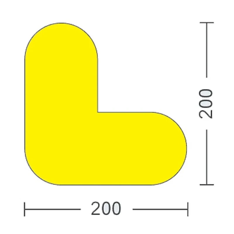 RS PRO Floor Sign Hazard Warning Self-Adhesive L Shaped PVC Yellow 200mm x 200mm 873-5912