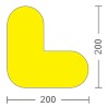 RS PRO Floor Sign Hazard Warning Self-Adhesive L Shaped PVC Yellow 200mm x 200mm 873-5912