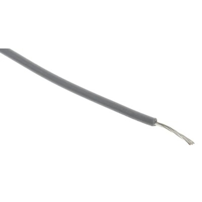 RS PRO Grey 0.33 mm² Hook Up Wire, 22 AWG, 17 x 0.16 mm Core Strands, 100 m Length, 6kV dc, Polyethylene Jacket 873-8996