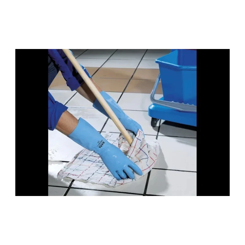 Mapa Blue Latex Coated Work Gloves Size 8 Chemical Resistant ISO 13997 Safety Standard 117
