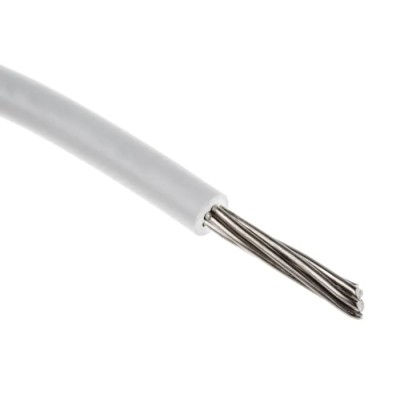 RS PRO White 0.13 mm² 26 AWG 7/0.16 mm Stranded Tinned Copper Hook Up Wire PVC Insulation UL1007 300V 80°C 100 m 874-0419