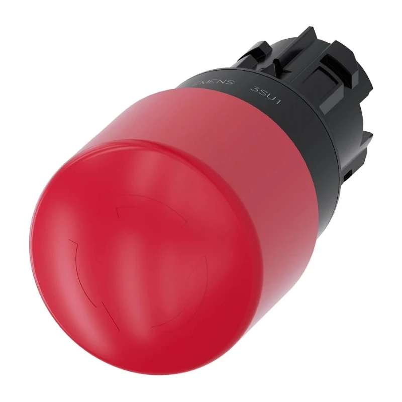 Siemens SIRIUS ACT 3SU10 Series Emergency Stop Push Button Head Twist Release Red 33.8mm Diameter 3SU1000-1GB20-0AA0