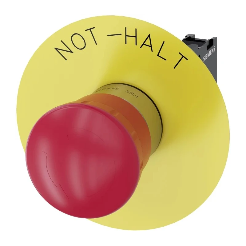 Siemens SIRIUS ACT 3SU11 Series Twist Release Emergency Stop Push Button Metal Red 22mm Cutout 1 NC IP20 3SU1150-1HB20-1CH0