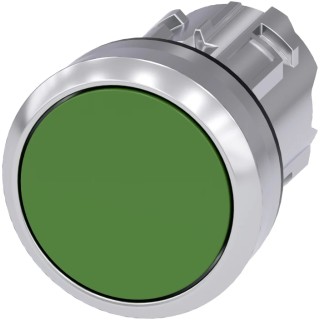 Siemens SIRIUS ACT 3SU10 Series Green Momentary Push Button Head, 22 mm Cutout, Metal, IP66 IP67 IP69K 3SU1050-0AB40-0AA0
