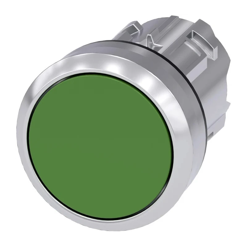 Siemens SIRIUS ACT 3SU10 Series Green Momentary Push Button Head, 22 mm Cutout, Metal, IP66 IP67 IP69K 3SU1050-0AB40-0AA0