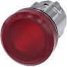 Siemens Red Pilot Light Head, 22 mm Cutout Diameter, Metal Body, IP66/IP67/IP69K Protection, Panel Mount 3SU1051-6AA20-0AA0