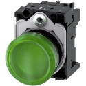 Siemens Panel Mount Green LED Pilot Light, 22 mm Cutout, 230V AC, IP20, Round 3SU1106-6AA40-1AA0