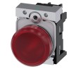 Siemens Panel Mount Red LED Pilot Light, SIRIUS ACT 3SU11 Series, 22 mm Cutout, 24 V AC/DC, IP20, Round 3SU1152-6AA20-1AA0